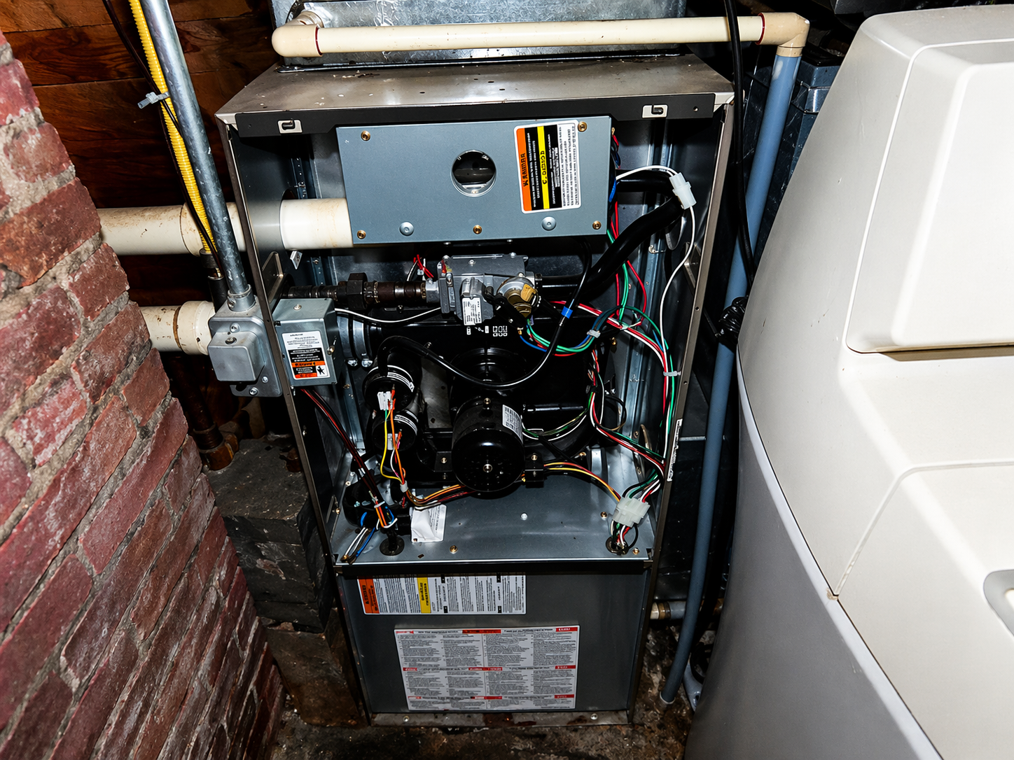 Albert Lea HVAC inspection — gas furnace open burner compartment